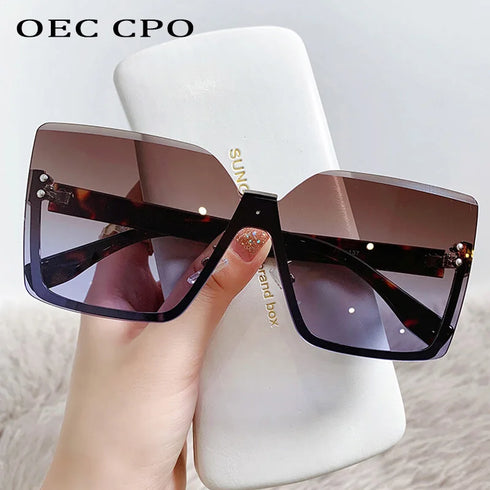 OEC CPO Oversized Rimless Sunglasses UV400 Gradient