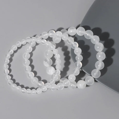 Selenite Gypsum Stone Stretch Bracelet