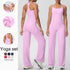 Backless Yoga Set with Wide Leg Pants