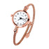 Luxury Silver Bangle Bracelet with Quartz Watch