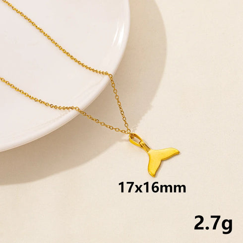 Stainless Steel Textured Starfish Pendant Necklace