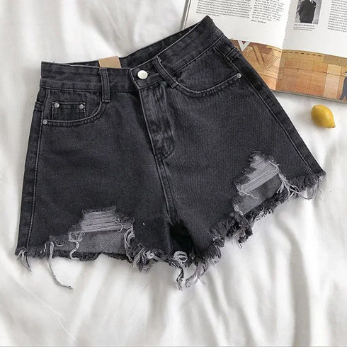 Chic High Waist Denim Shorts for Women