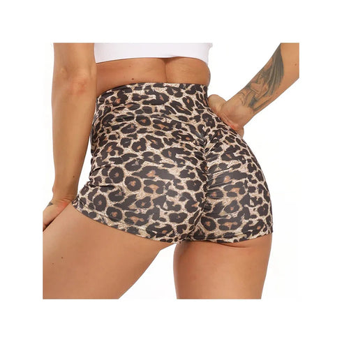 High Waist Leopard Print Booty Shorts for Women