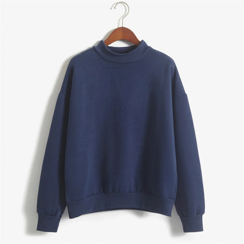 Women's Velvet Turtleneck Long Sleeve Sweatshirt