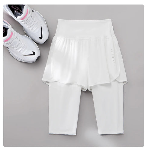 DRUR High Waist Knee Length Yoga Pants for Women