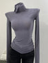 Turtleneck Long Sleeve Cotton Top for Women
