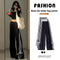 Plus Size Y2K Wide Leg Pants with Bow Tie Detail