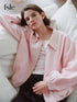 French Barn-Style Oversized Short Jacket for Women