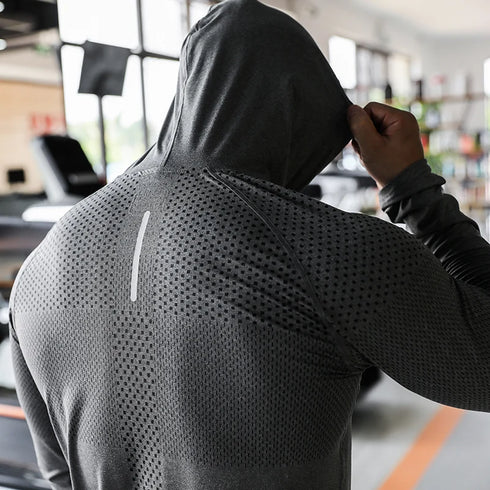 Men's Sport T-shirts Hoodie Fitness Running Shirts Tops Long Sleeve Workout Male Tops Tee Sportwear Training Sweatshirt Men