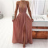 Elegant Puff-Sleeve V Corset Dress for Evening Events
