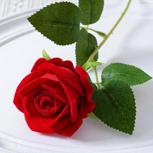 20 Pcs Artificial Velvet Silk Rose Bouquet
