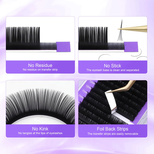 NAGARAKU Classic Individual Eyelash Extensions - Matte Black