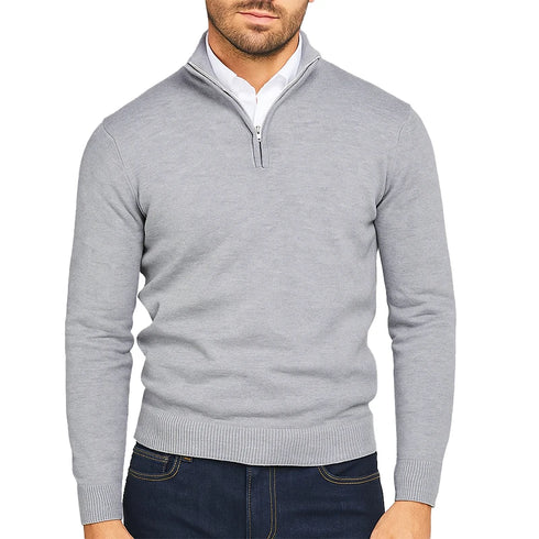 Lightweight Men's Quarter Zip Pullover Sweater