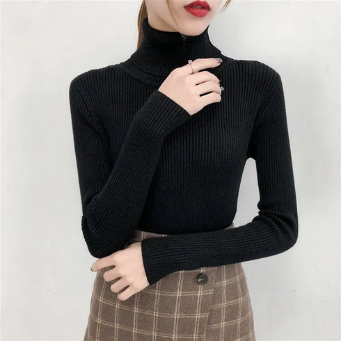 Women’s Knitted Turtleneck Pullover Jumper