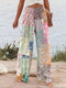 Plus Size Floral Printed Wide Leg Pants