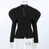 Elegant Black Blazer with Gold Buttons