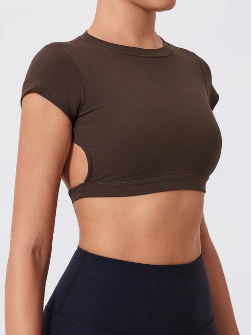 Ctenkevet Women's Yoga Crop Top with Back Detail