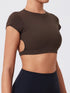 Ctenkevet Women's Yoga Crop Top with Back Detail