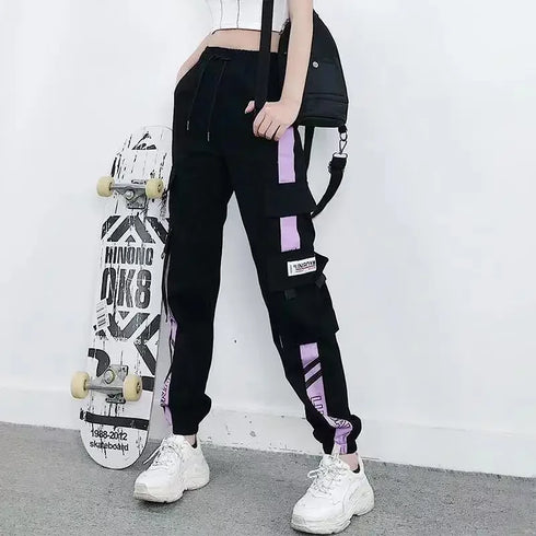 Women's Black Cargo Pants with Pockets