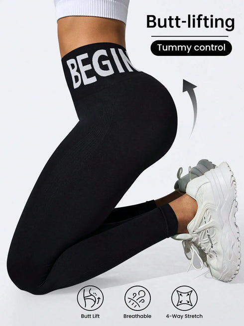 Seamless High Waist Yoga Leggings with Butt-Lifting Design