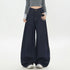 Girls High Waist Wide Leg Denim Jeans in Blue
