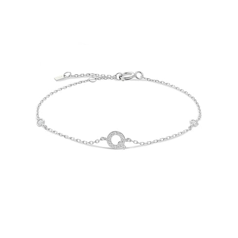 Personalised 925 Sterling Silver Initial Charm Bracelet