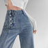 High-Waisted Loose-Fit Straight-Leg Denim Trousers