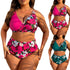 Floral Plus Size High Waist Bikini Set
