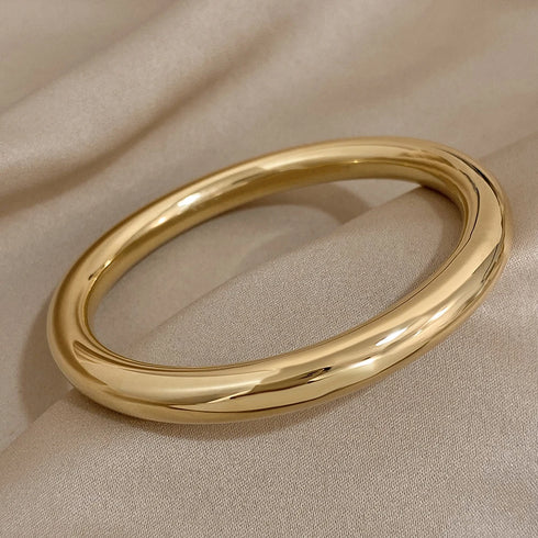 Glossy Solid Colour Thick Stainless Steel Bangle