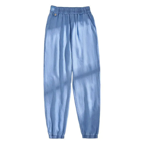 Plus Size Loose Fit Denim Yoga Pants
