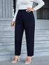 Navy Plus Size Straight Leg Casual Pants
