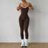 Seamless Yoga Jumpsuit with Spaghetti Straps