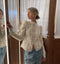 White Lace Hollow Out Blouse for Women