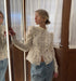 White Lace Hollow Out Blouse for Women