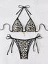 Floral Print Triangle Bikini Set with Brazilian Bottoms