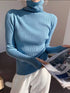 Knitted Sweater Women Korean Version Turtleneck Pullover Warm Lapping Basic Tops