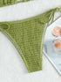 Elegant Green Hanging Neck Bikini Swimsuit