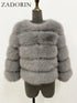 Elegant Faux Fur Coat in Black and White for Women