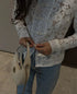 White Lace Hollow Out Blouse for Women