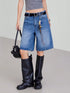 High-Waisted Loose-Fitting Denim Shorts for Women