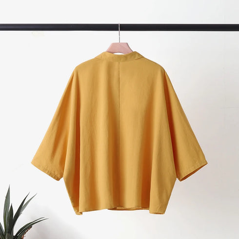 ZANZEA Elegant 3/4 Sleeve Lapel Neck Blouse for Women