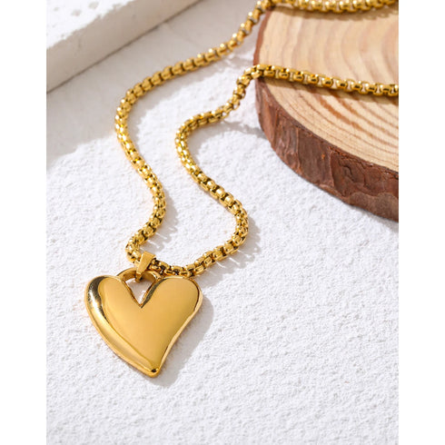YACHAN Irregular Heart Pendant Necklace in 18K Gold
