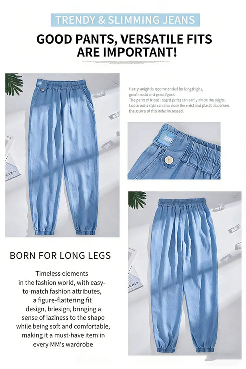 Plus Size Loose Fit Denim Yoga Pants
