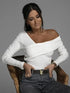 Off the Shoulder Long Sleeve Top for Women