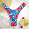 Floral Print V Shape Bikini Bottoms for Women