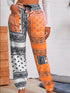 Plus Size Geometric Print Ankle-Length Pants