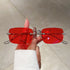 Rimless Rectangle Sunglasses for Men and Women