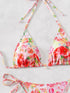 Floral Print Triangle Bikini Set with Brazilian Bottoms
