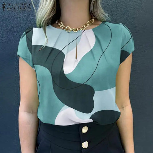 ZANZEA Women's Summer Printed Blouse