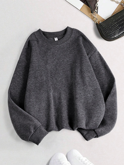 Women's Loose Fleece Pullover Sweatshirt
